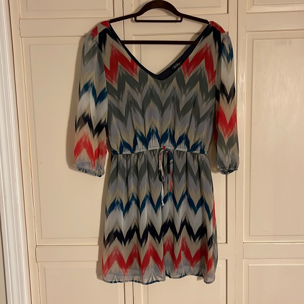 Striped 3/4 sleeve dress